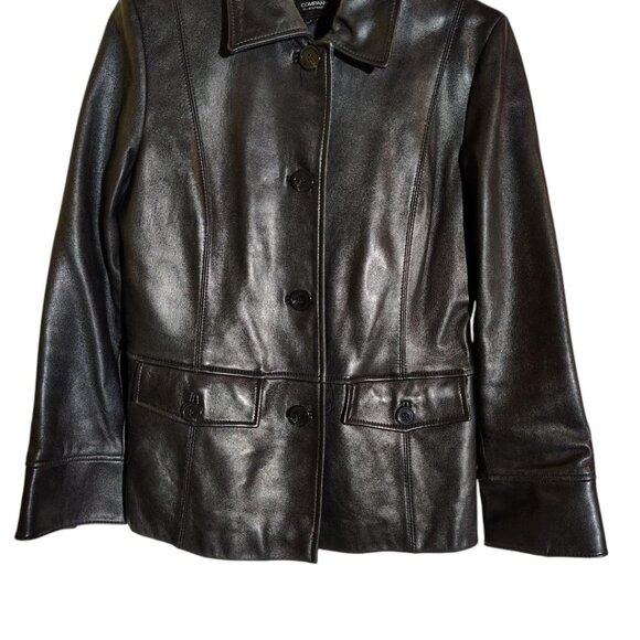 Company Ellen Tracey Leather Jacket, Size Large, Black. - Picture 1 of 2
